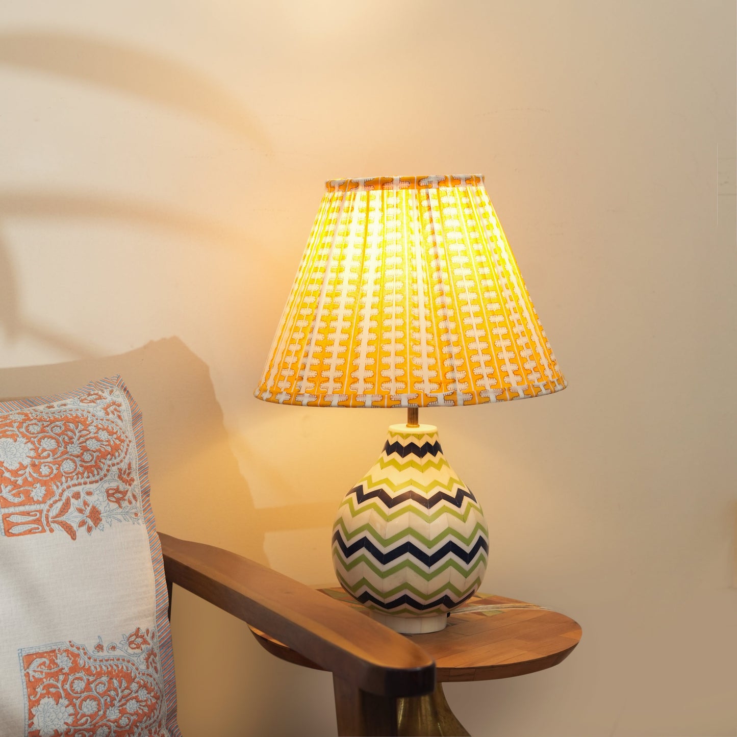 Chevron Inlay Table Lamp