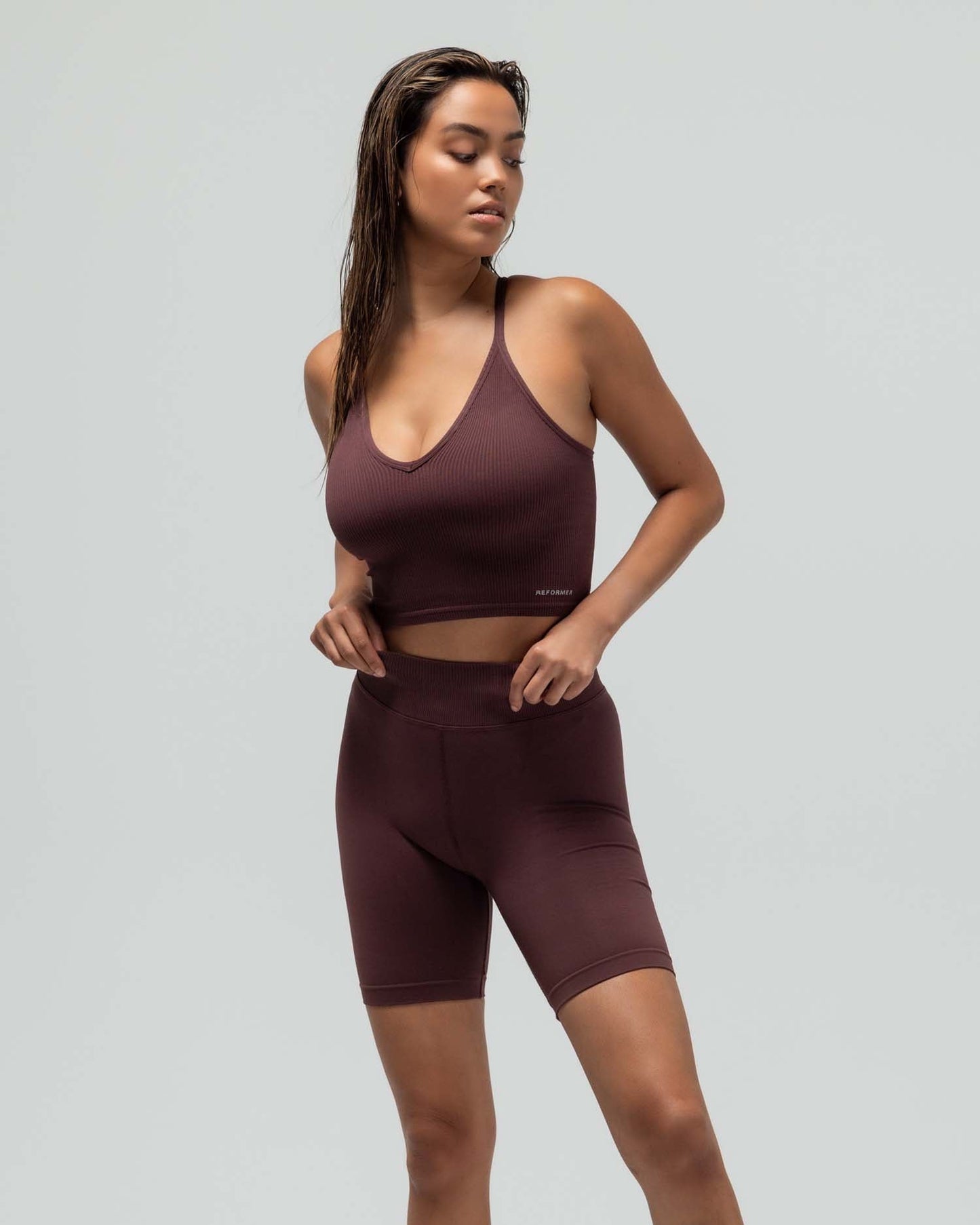 THE CROP RACERBACK V-NECK TANK TOP