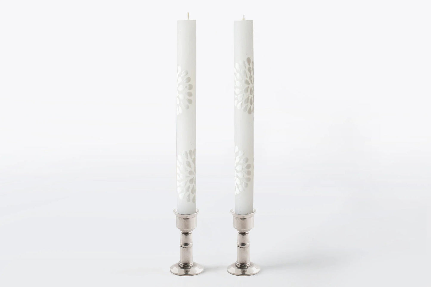 White on White Painted Candles