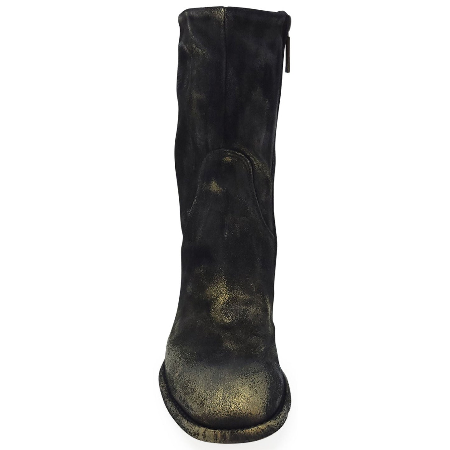 Gold Suede Metallic Mid Calf Boot