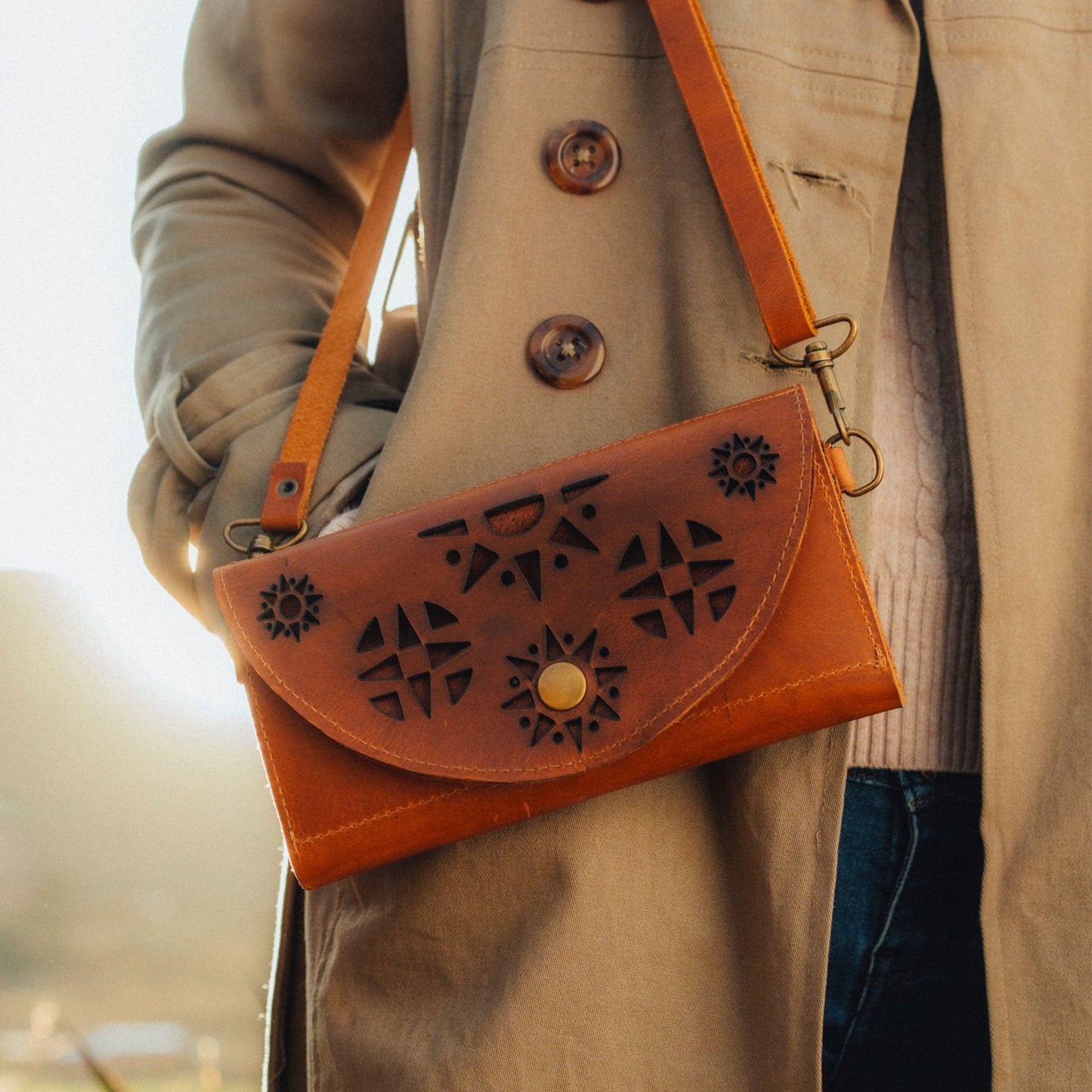 Sunrise Wallet in Cognac