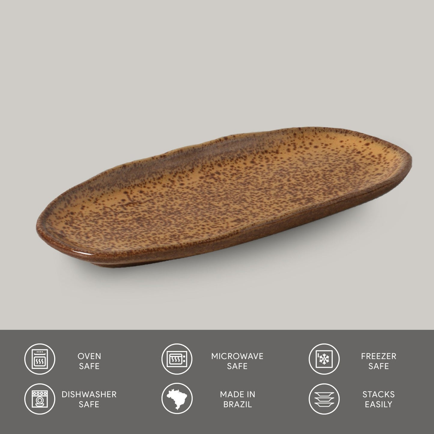 Shallow Organic Oval Platter Mini Set of 4