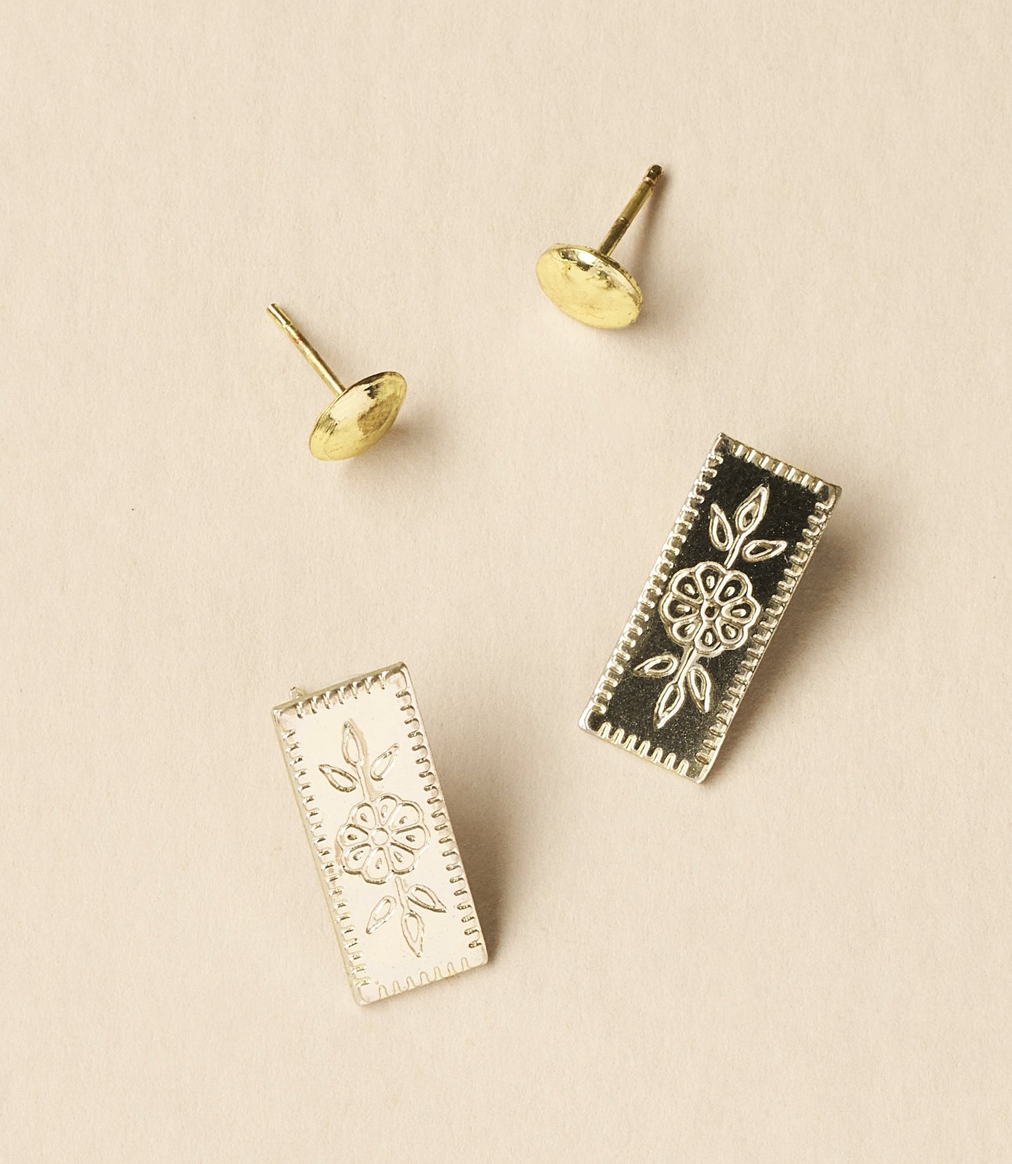 Haveli Etched Earring Set, Set of 2