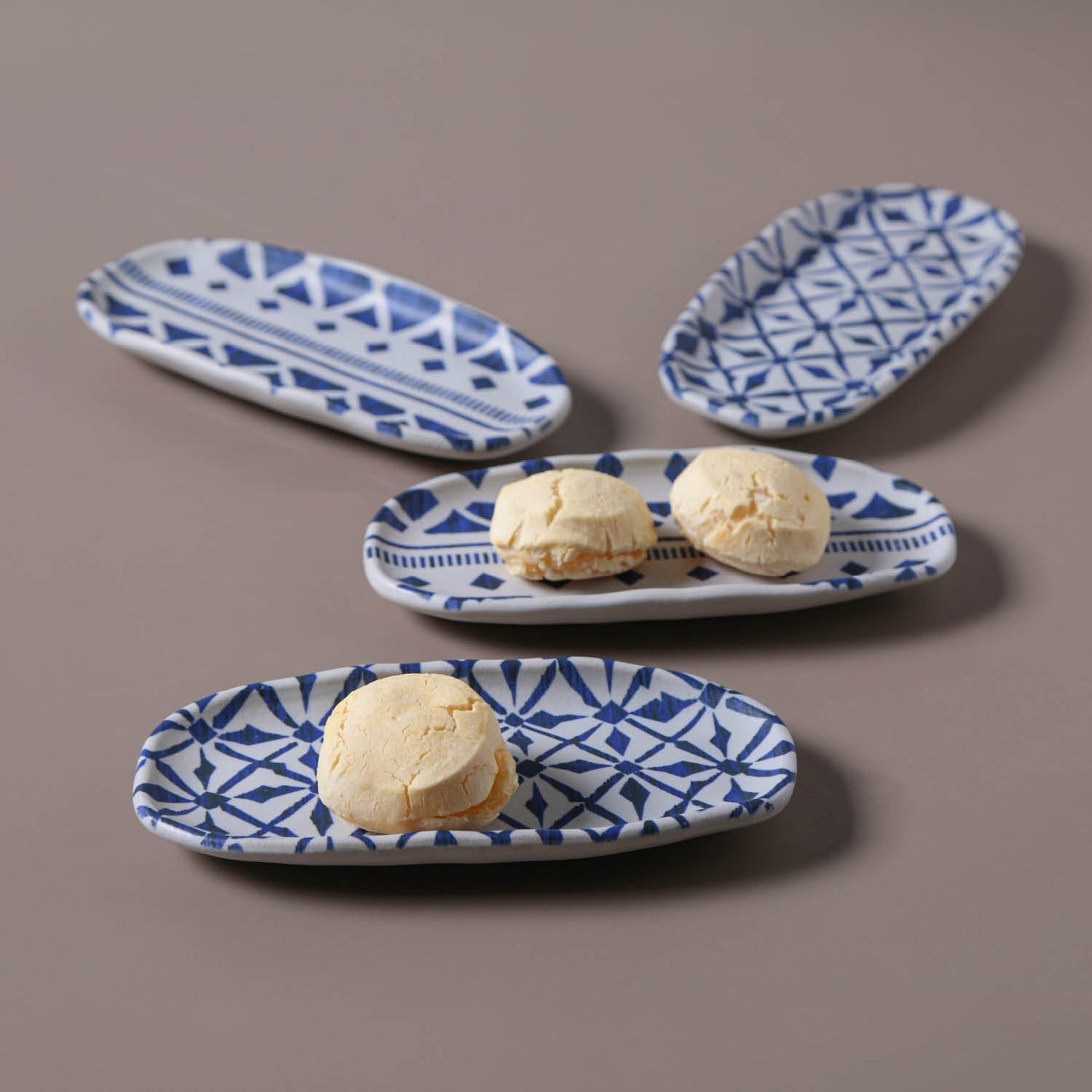 Shallow Organic Oval Platter Mini Set of 4