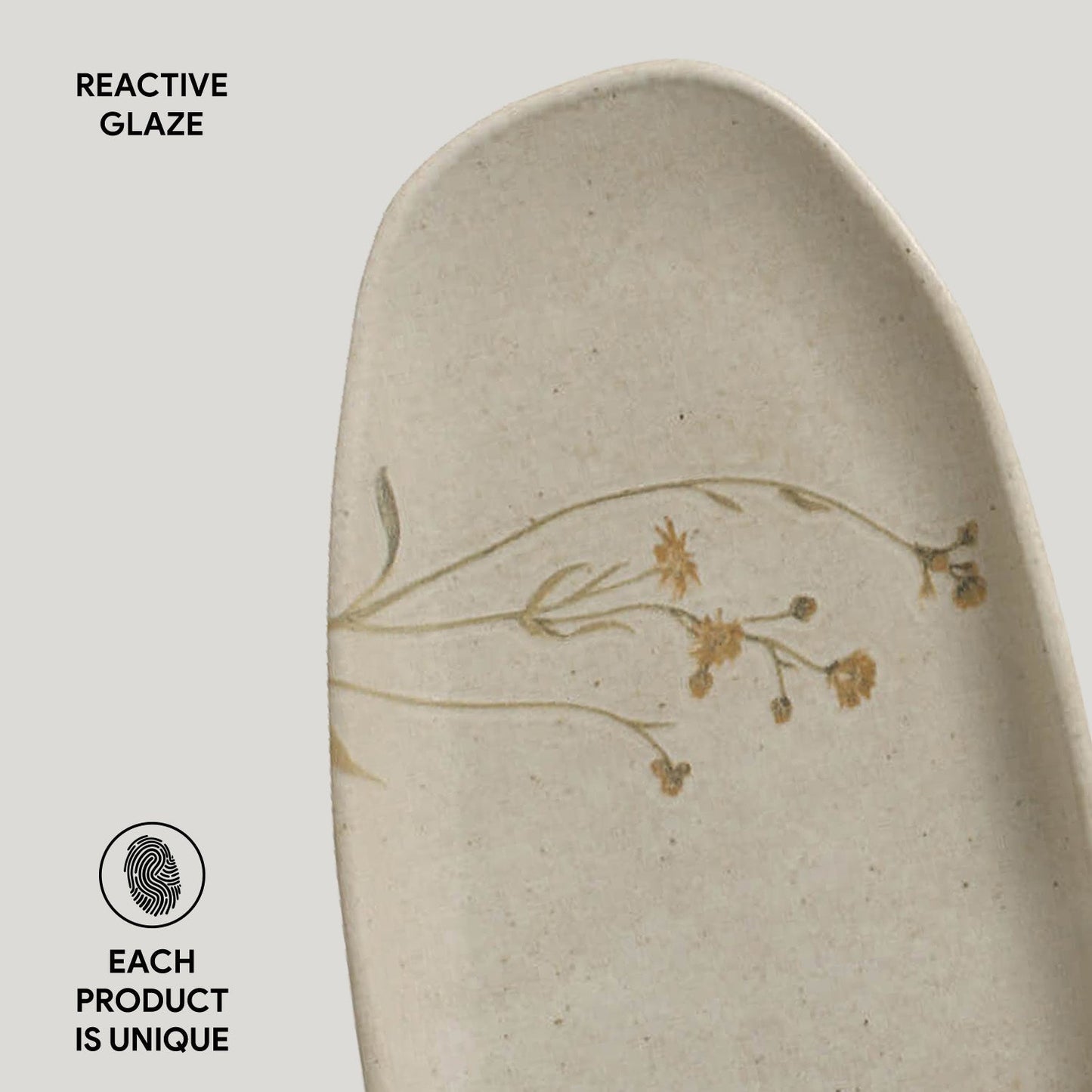 Shallow Organic Oval Platter Large Set of 4