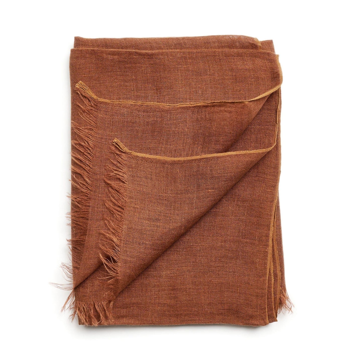 Coco Brown Hand Woven Linen Silk Blend Scarf