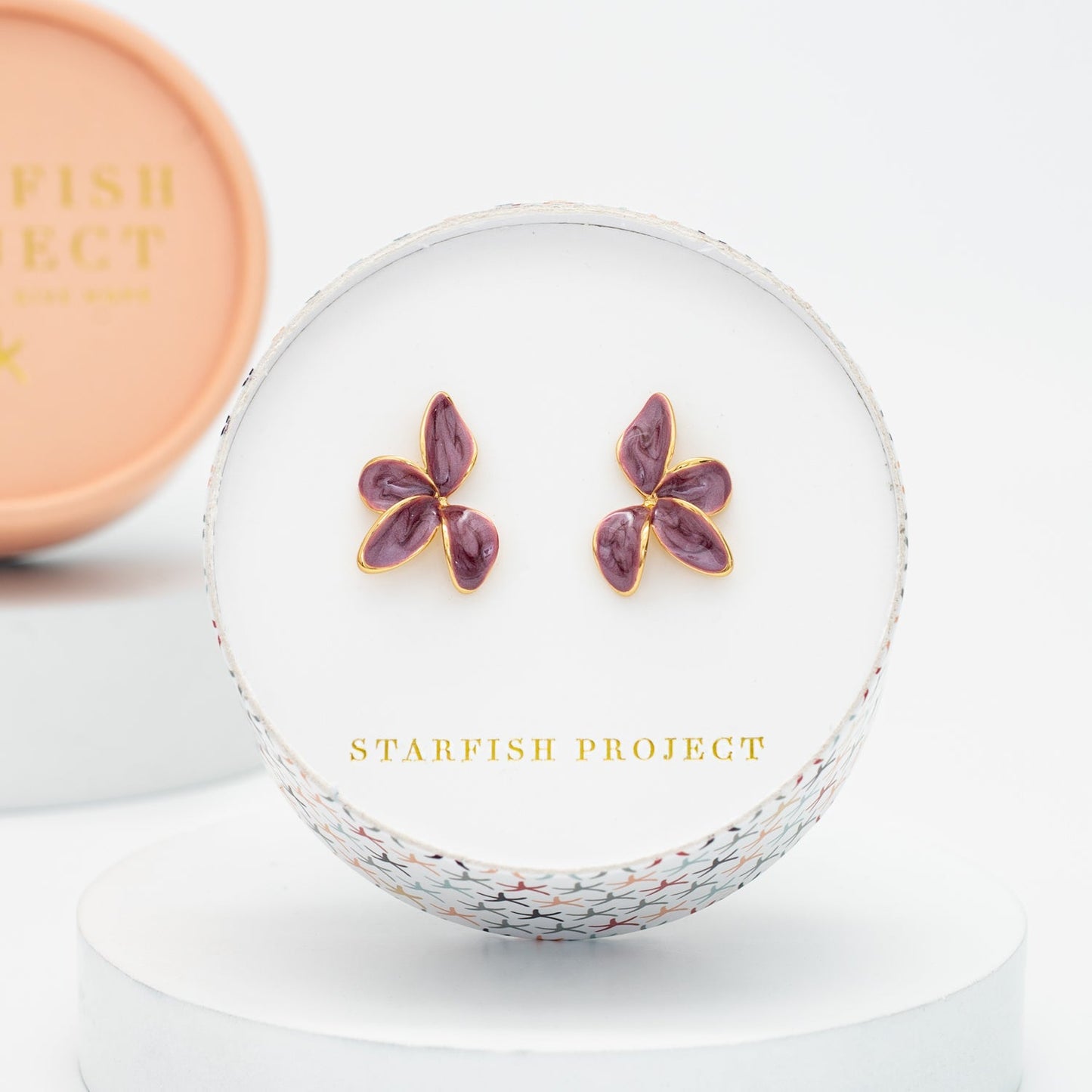 Poised Petal Earrings in Plum