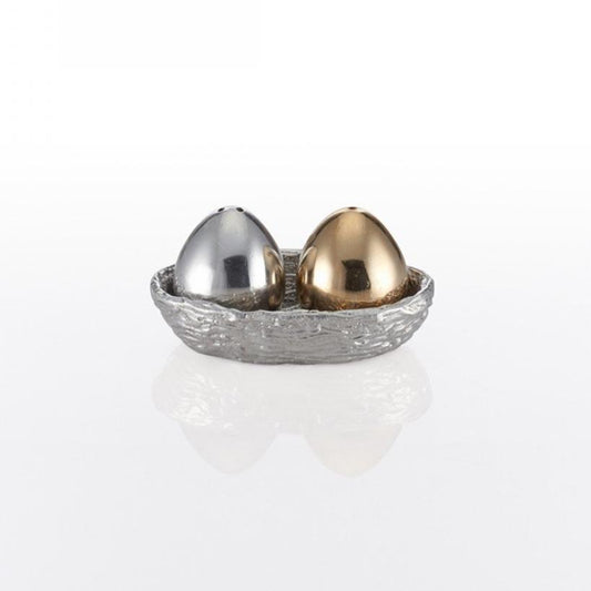 Nest Salt And Pepper W/Tray Silver/Gold