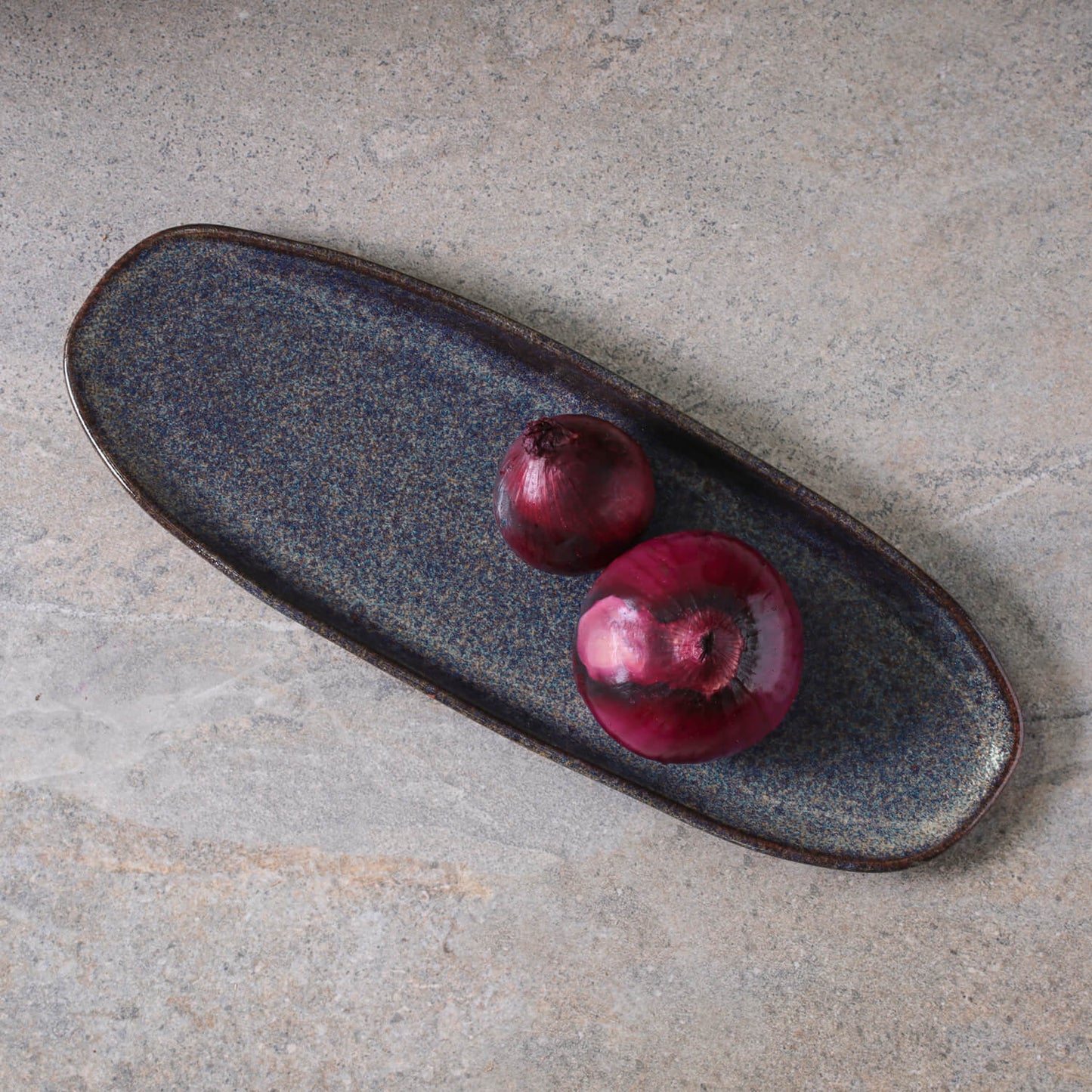 Shallow Organic Oval Platter Large Set of 4