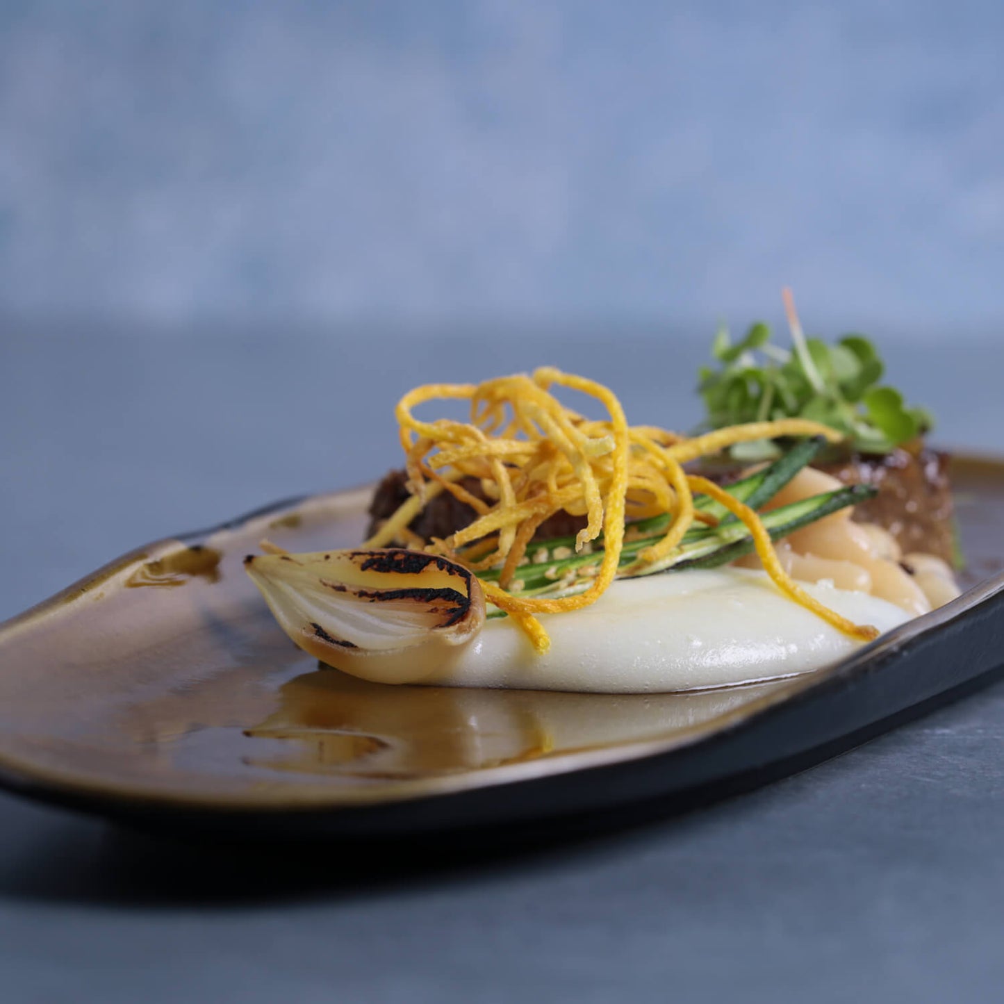 Shallow Organic Oval Platter Large Set of 4