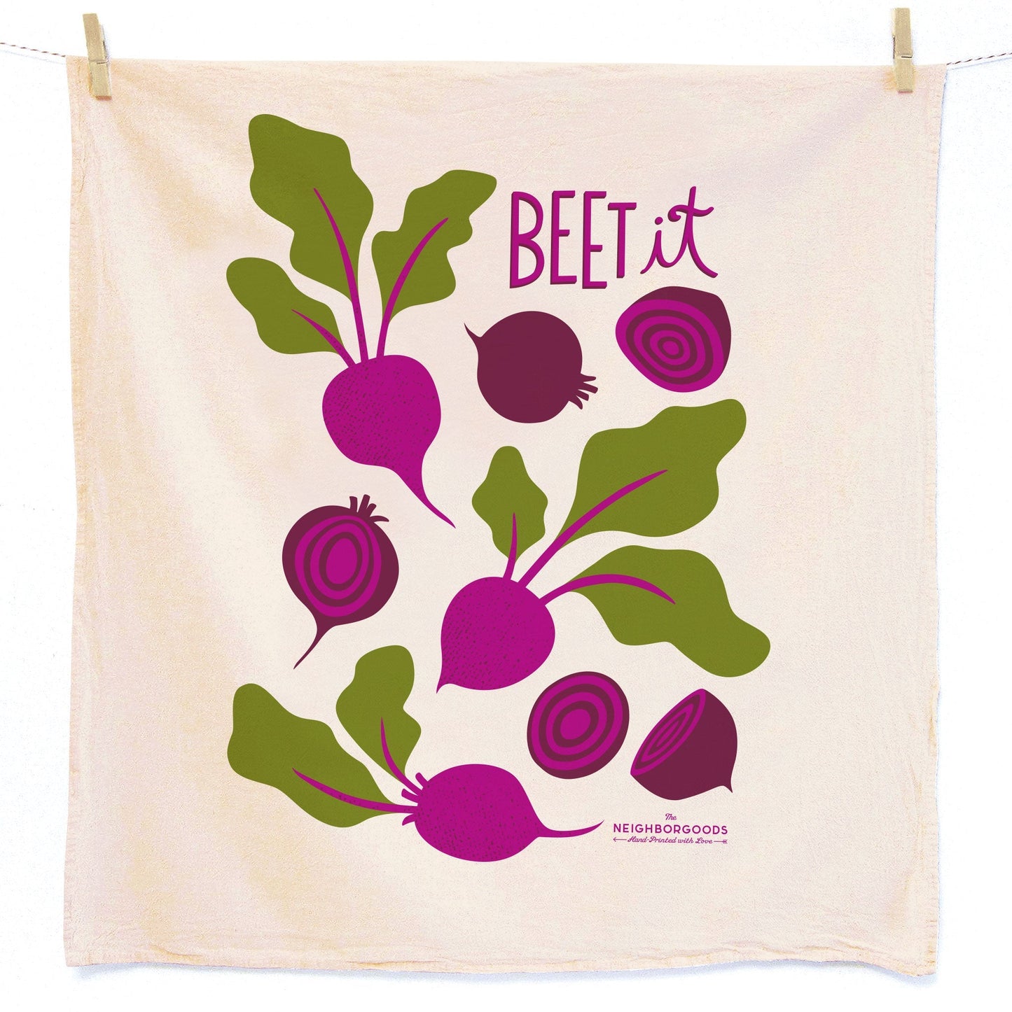 Beet Dish Towel + Sponge Cloth Gift Set