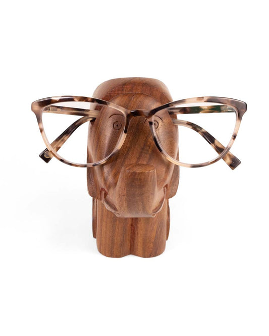 Elephant Eyeglass Holder Stand - Hand Carved Wood