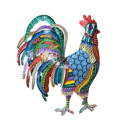 Painted Blue Rooster