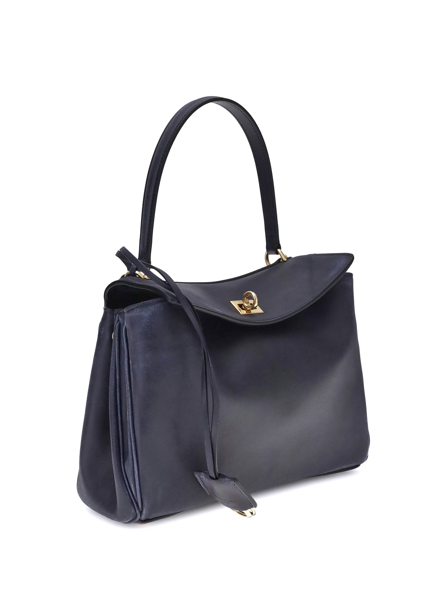 Balenciaga Women Rodeo Small Shoulder Bag In Used-Effect Leather