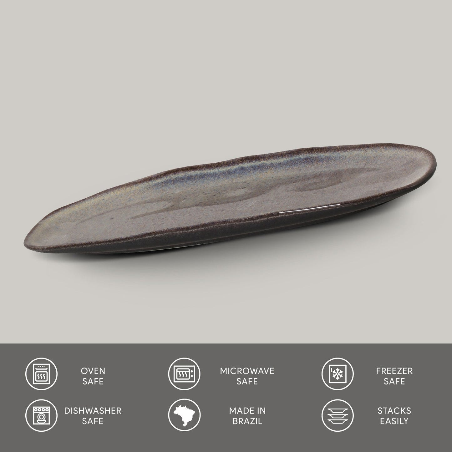 Shallow Organic Oval Platter Large Set of 4