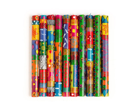 Multi Color Ethnic Painted Candles
