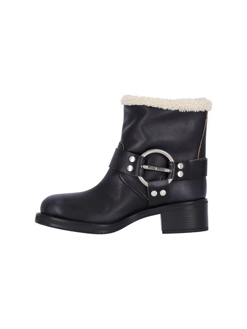 Miu Miu Women Shearling Biker Boots