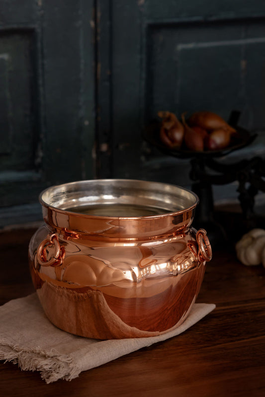Vintage Inspired Copper Cauldron Pot