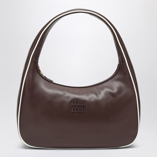 Miu Miu Brown/White Leather Handbag Women