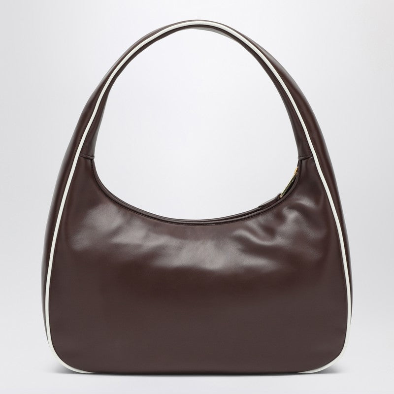 Miu Miu Brown/White Leather Handbag Women