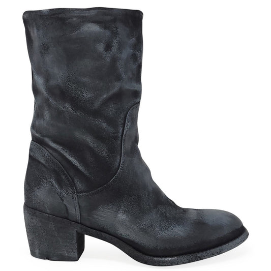 Silver Suede Metallic Mid Calf Boot