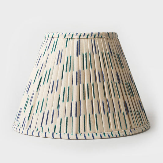 Ikat Blue Pleated Lampshade