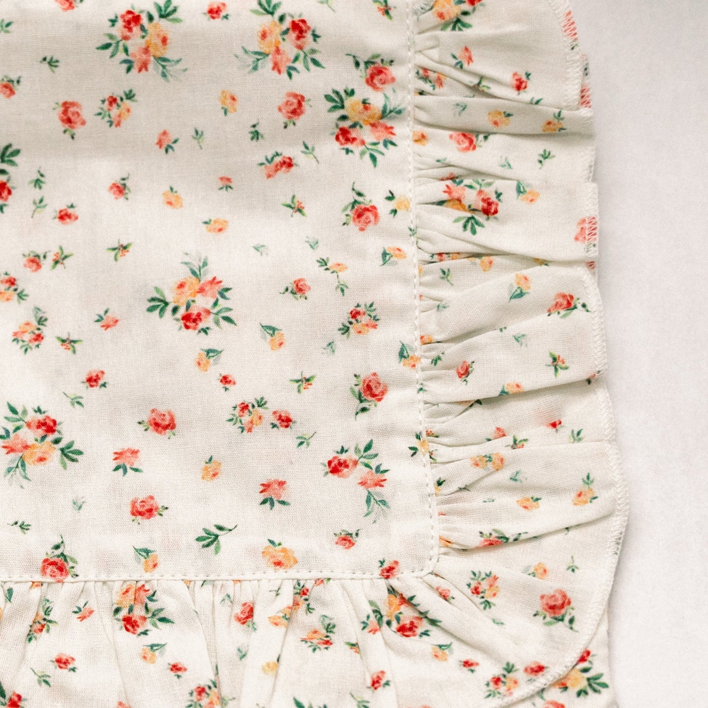 Clementine Bloom | Timeless Floral Ruffle Zipper Pouch