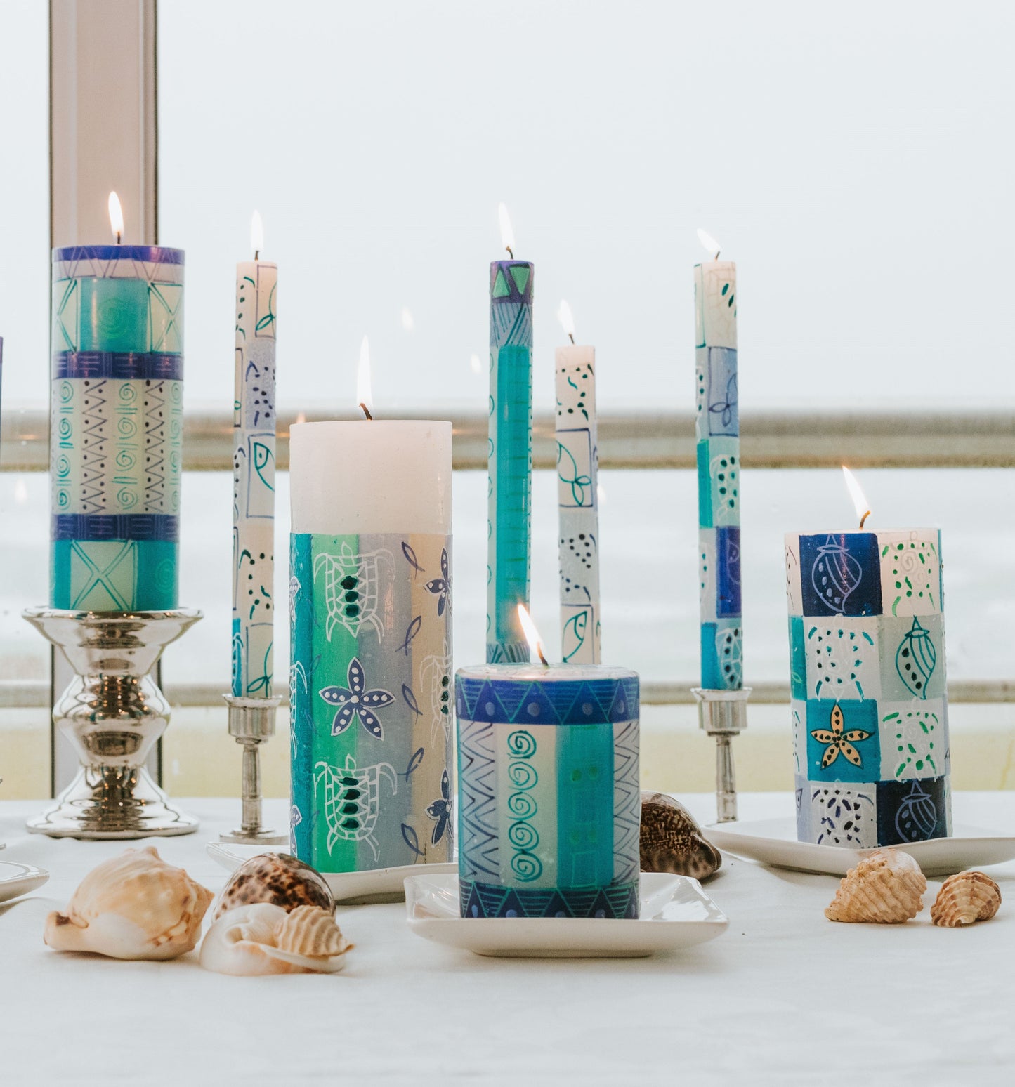 Arniston Beach Painted Candles