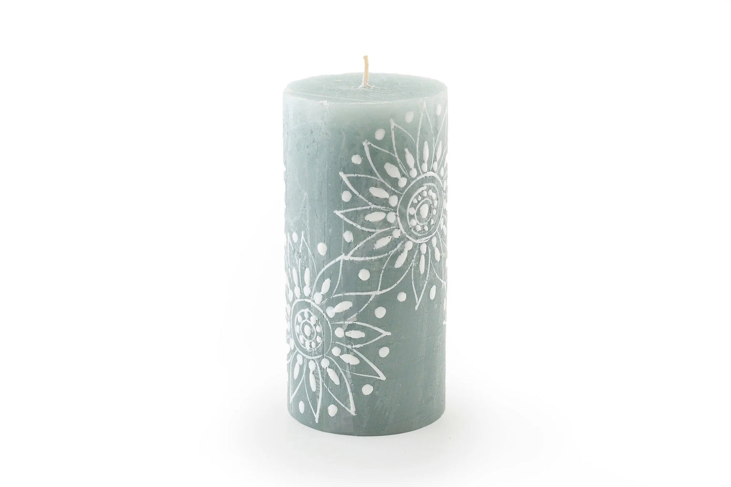 Henna Duck Egg Painted Candles
