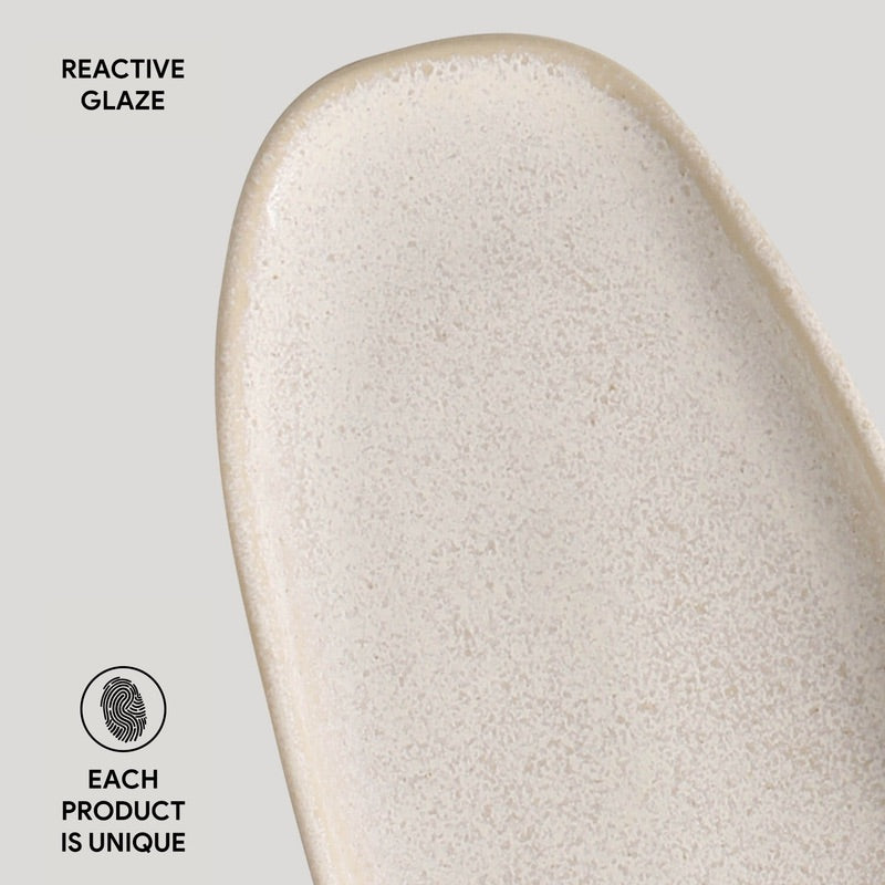 Shallow Organic Oval Platter Large Set of 4