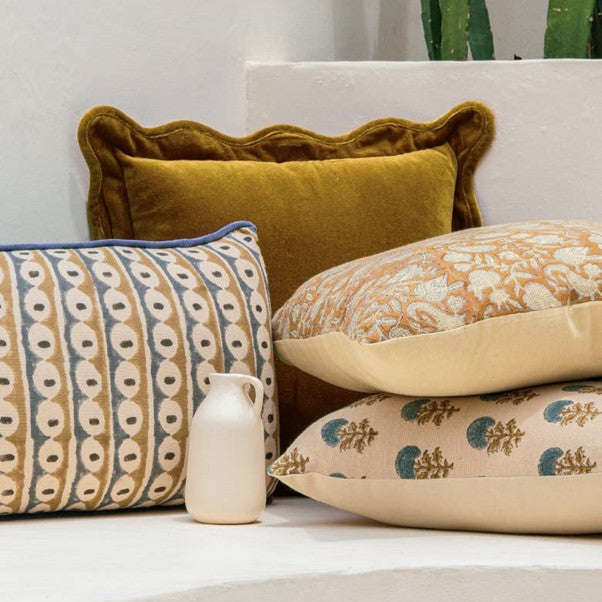 Floral Blockprint Pillow Cover