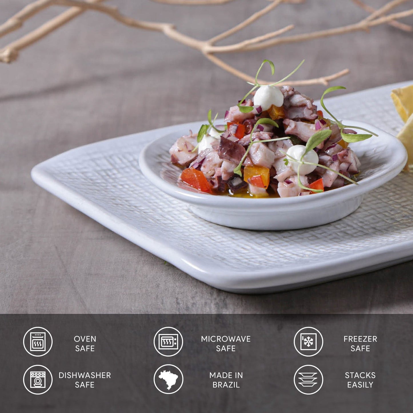 Rectangular Platter Juta Medium Set of 4