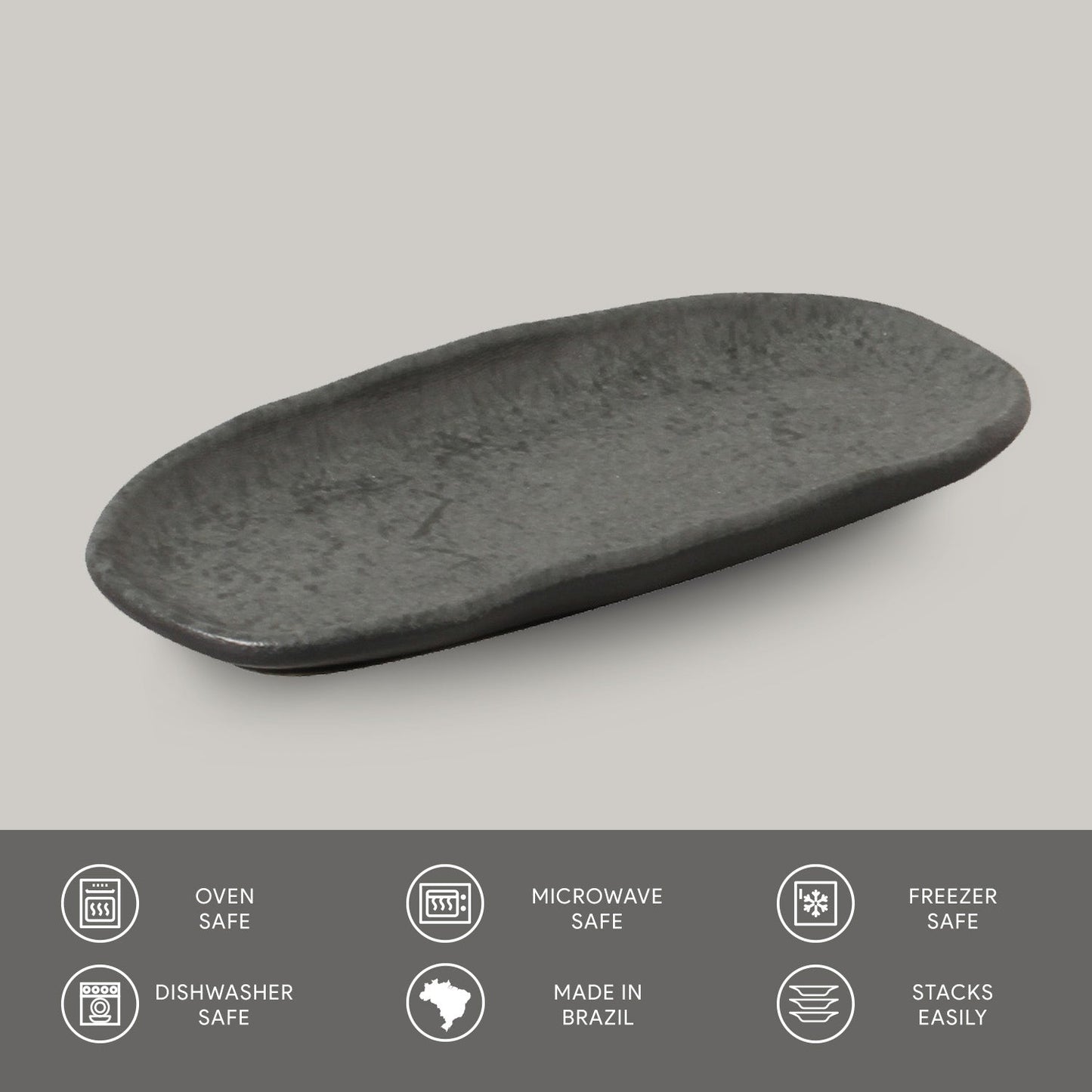 Shallow Organic Oval Platter Mini Set of 4