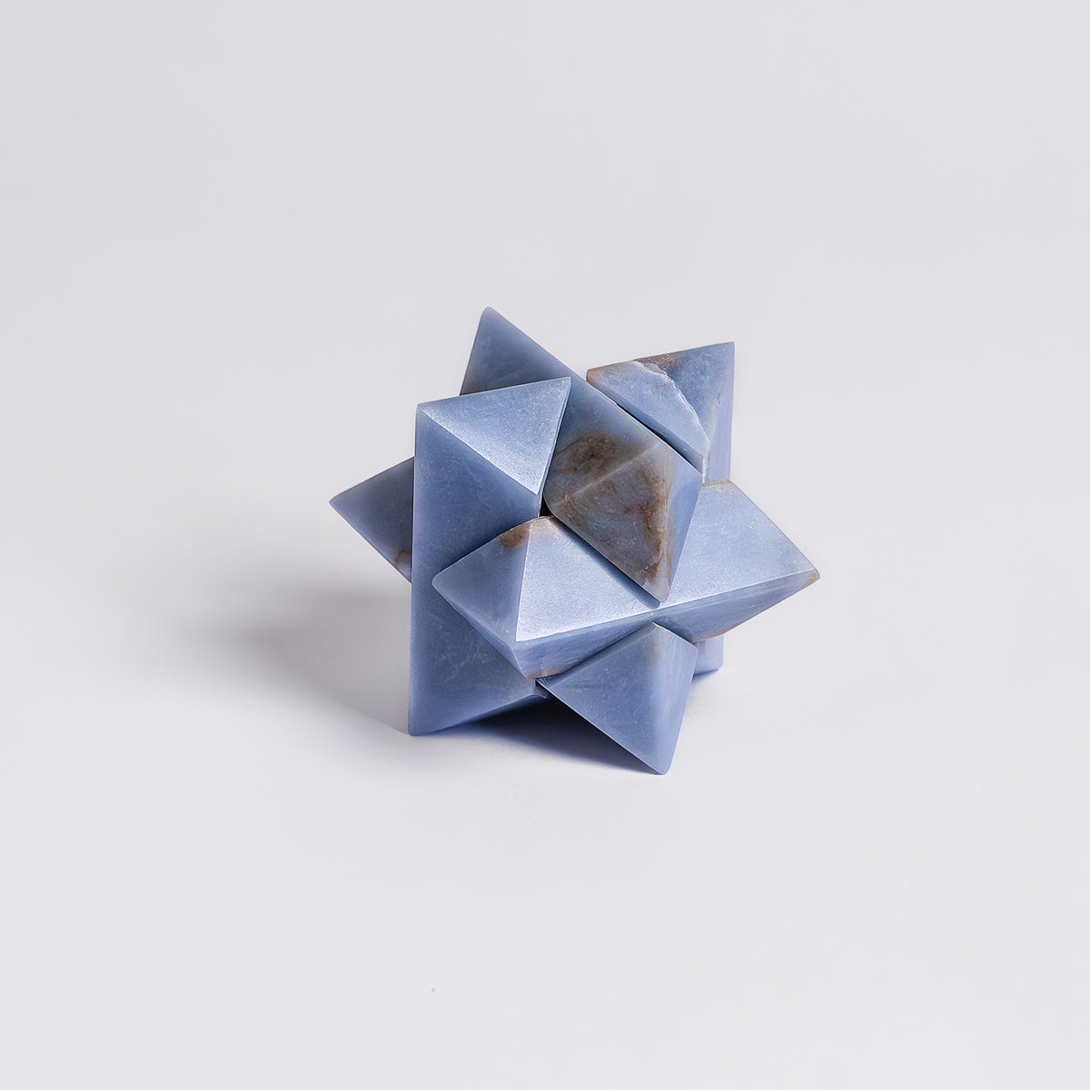 Burr Star 3D gemstone puzzle Blue Angelite