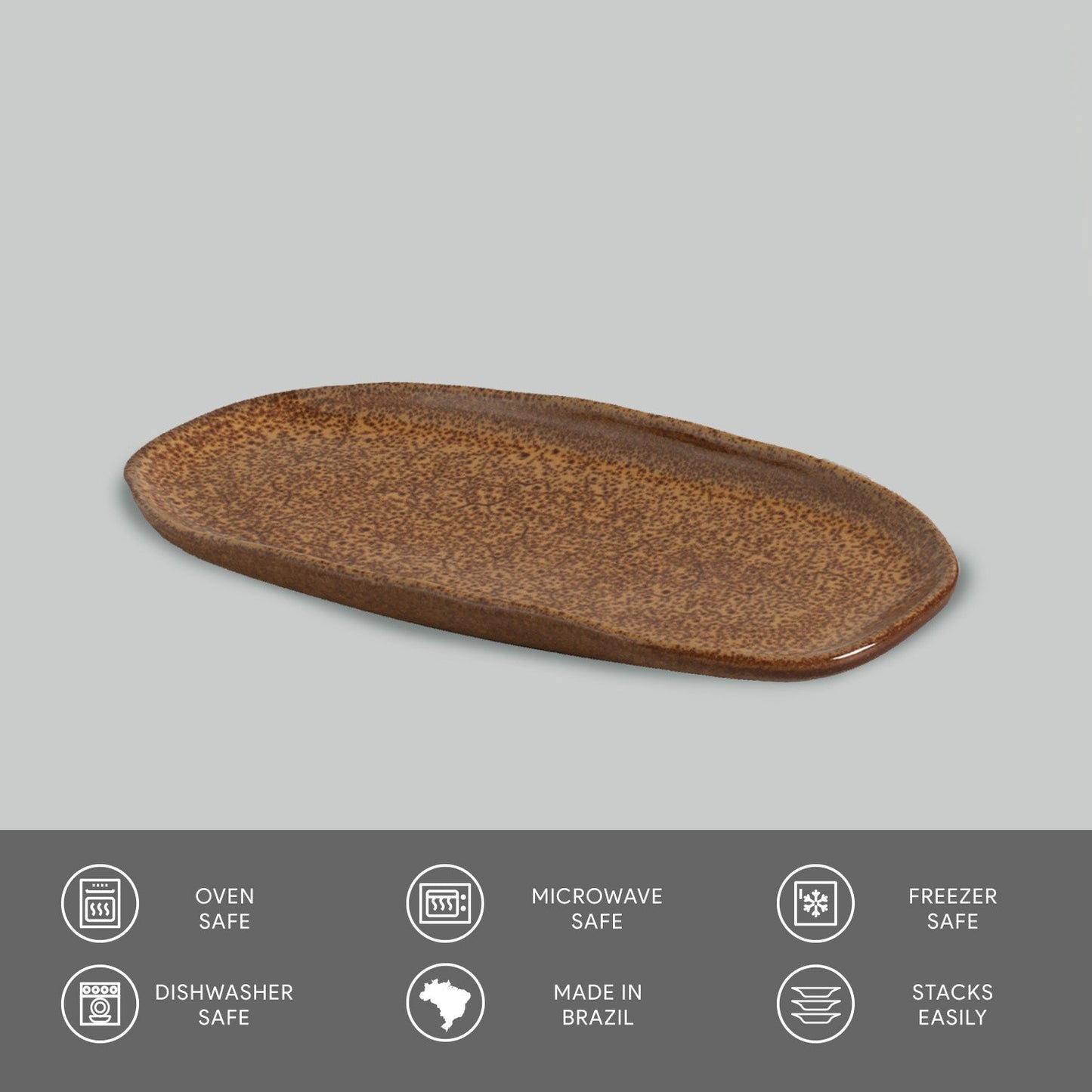 Shallow Organic Oval Platter Small Set of 4