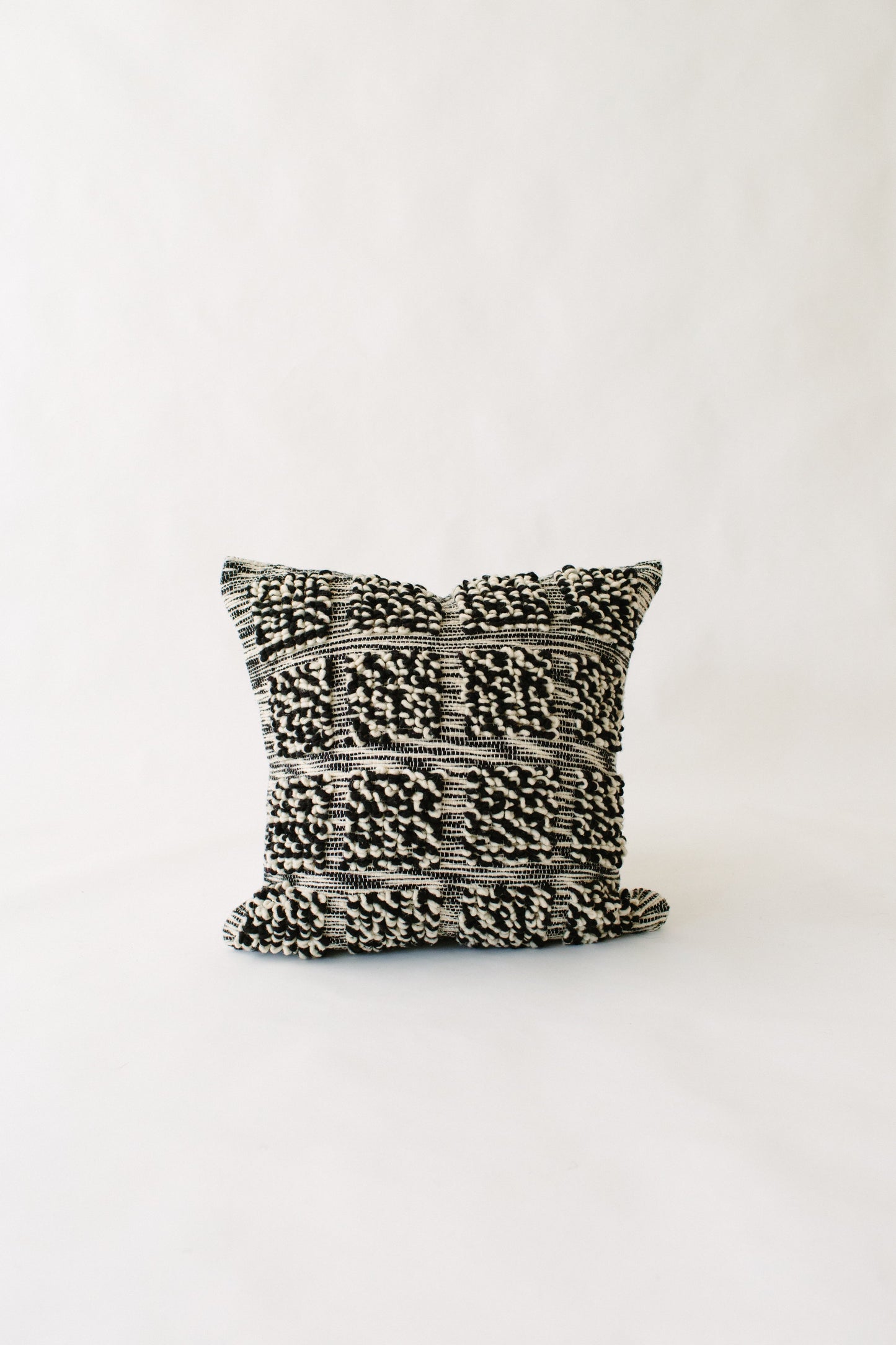 LOOM Imports Black & White Wool Pillow cover