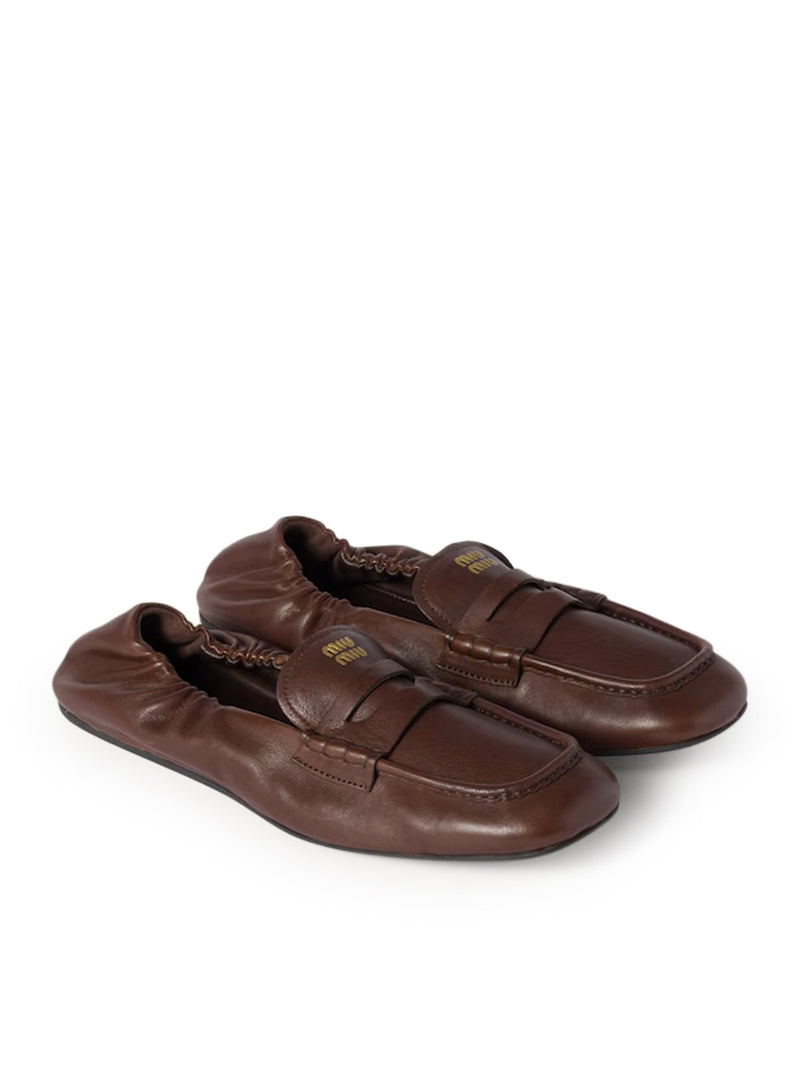 Miu Miu Women Nappa Leather Ruffled Loafers