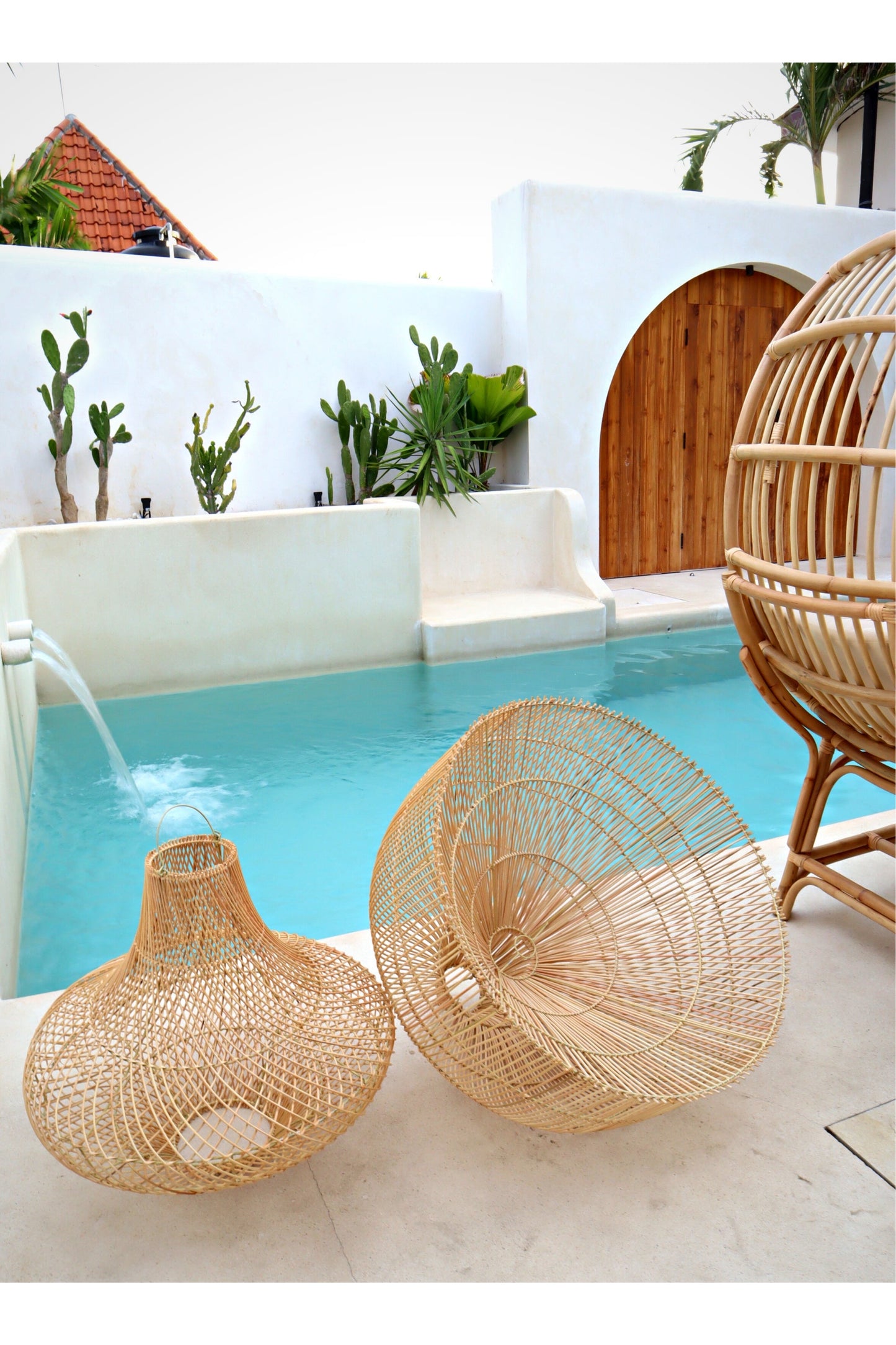 Freya X-Large Bell shape Rattan Pendant Light fitting