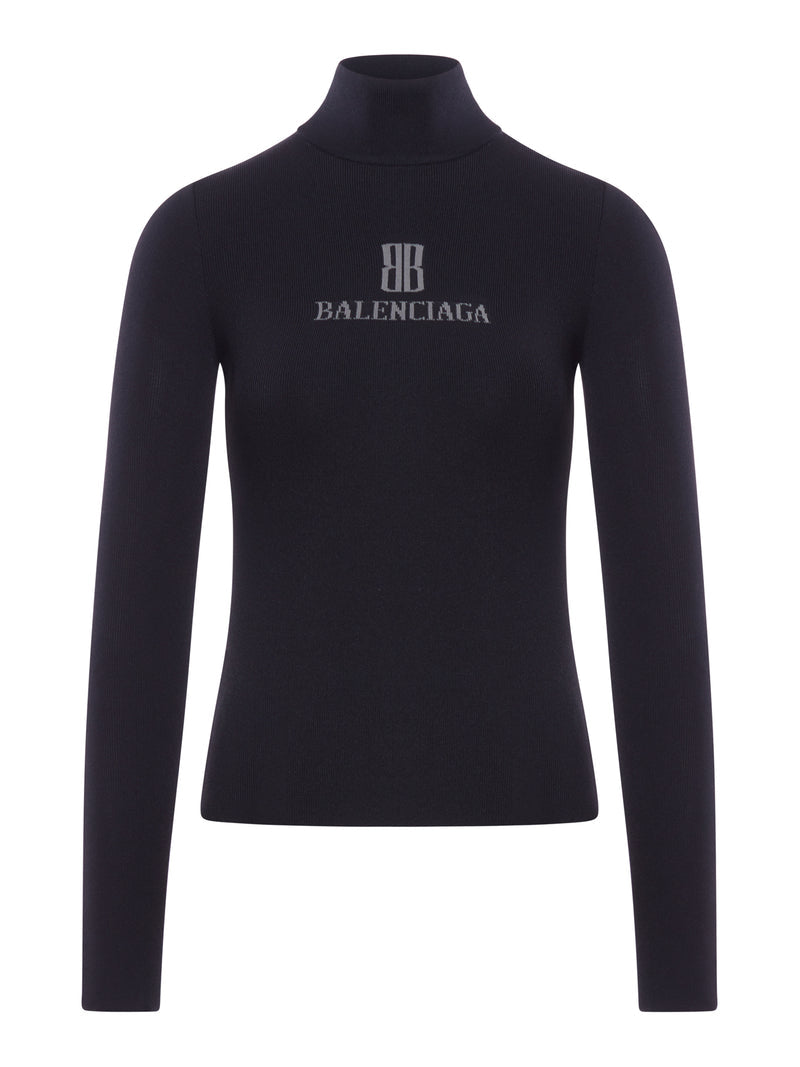 Balenciaga Women Viscose Nano Bb High Neck Sweater