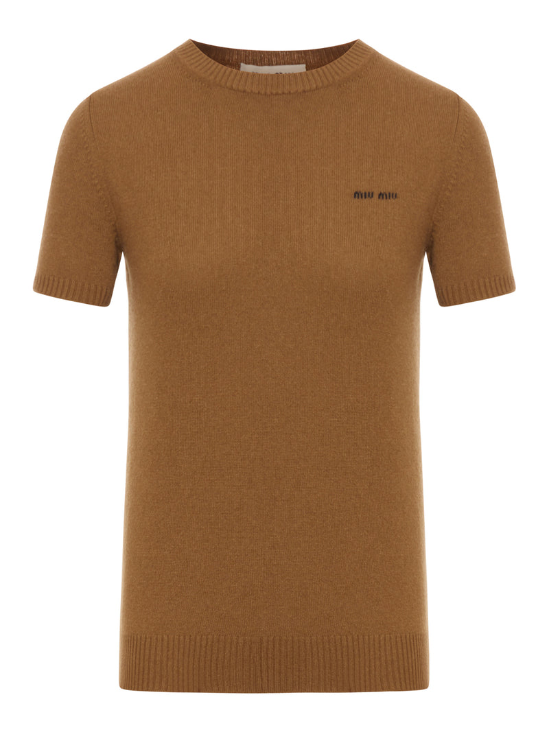 Miu Miu Women Cashmere Short Sleeve Sweater