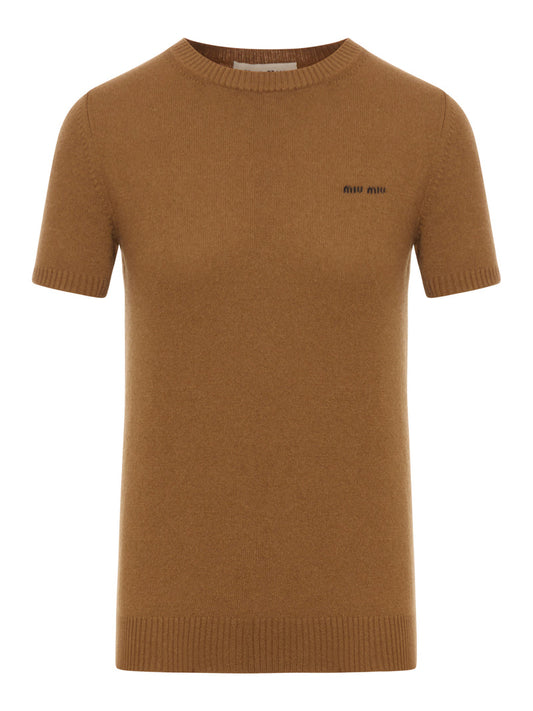 Miu Miu Women Cashmere Short Sleeve Sweater
