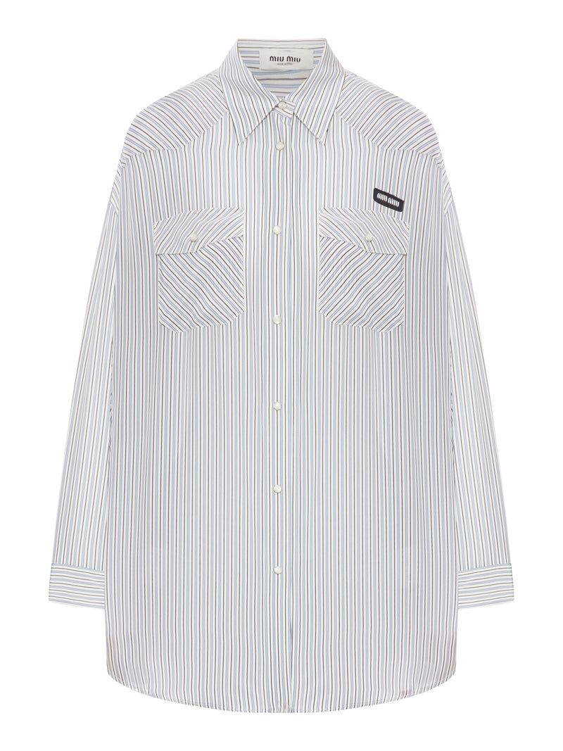 Miu Miu Women Striped Poplin Shirt
