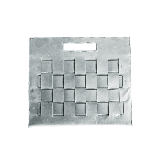 Woven Laptop Clutch in Glacial Gray