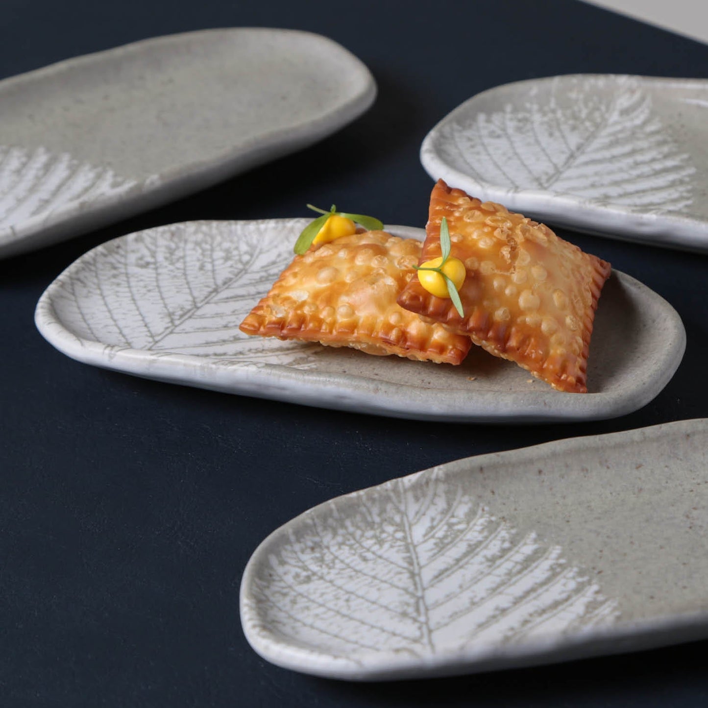 Shallow Organic Oval Platter Mini Set of 4