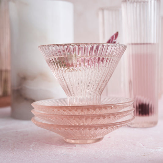 Pressed Pink Martini Glasses - Set of 4