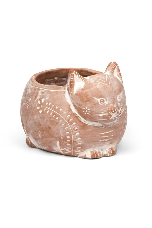Crouching Cat Planter