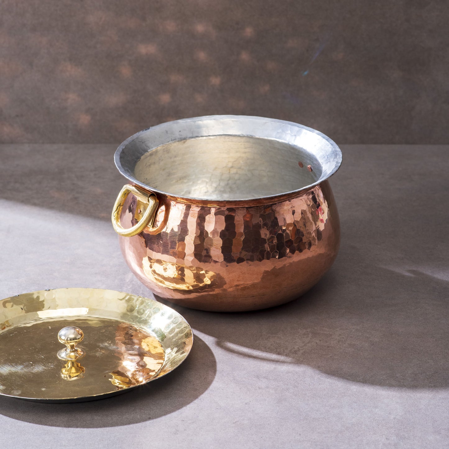 Copper Deep Bottom Cooking Pot - Stew Pot/Dutch Oven (Copper Madurai Handi)
