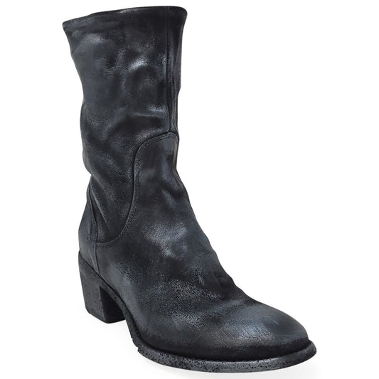 Silver Suede Metallic Mid Calf Boot