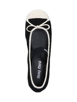 Miu Miu Women Crochet Knit Ballet Flats