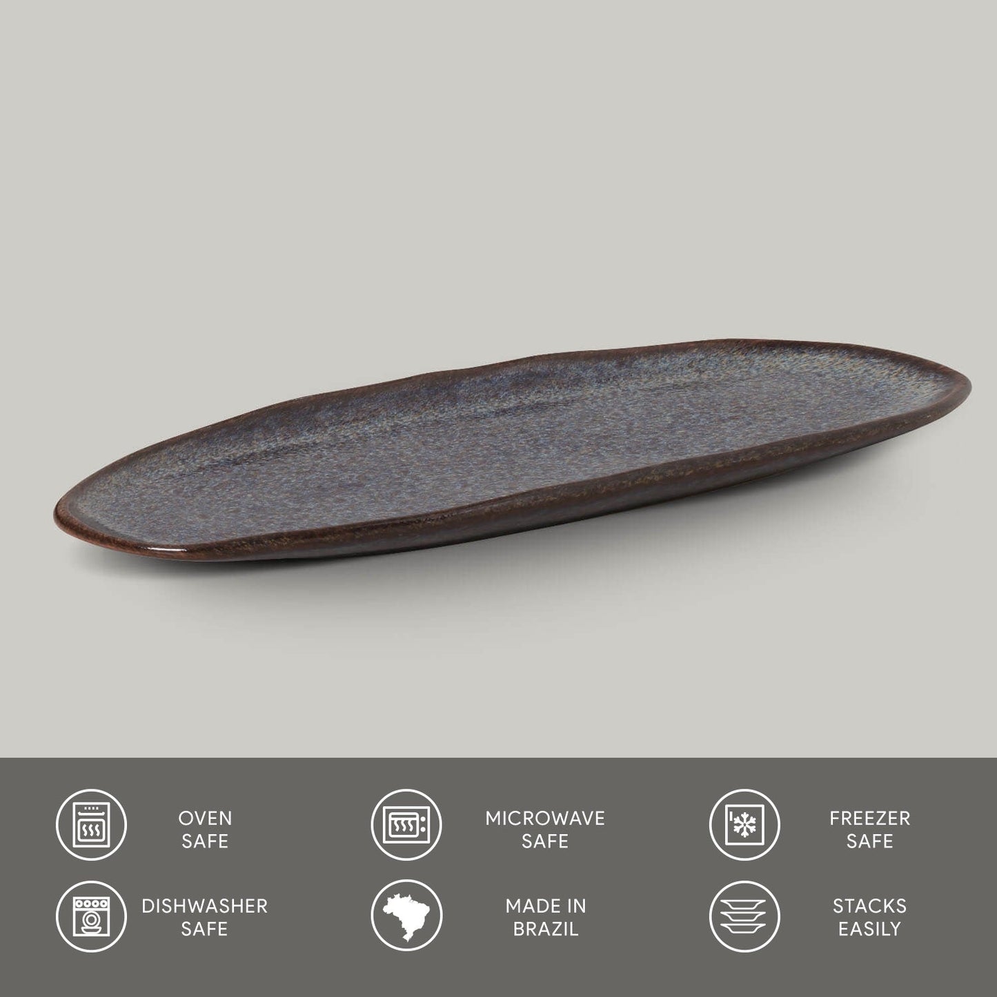 Shallow Organic Oval Platter Large Set of 4